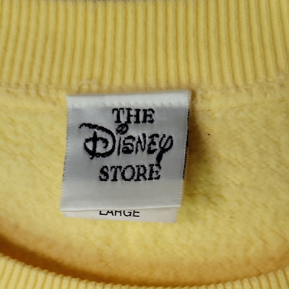 Disney Store Vintage 90's Embroidered Yellow Graphic Sweatshirt Size L - Picture 4 of 10